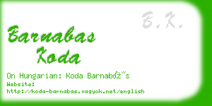 barnabas koda business card